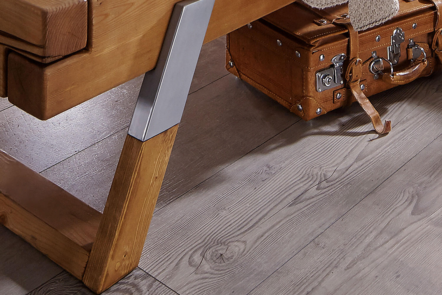 BALKENBETT TOMA Holz - Braun, Holz (140/200cm) - KAWOLA