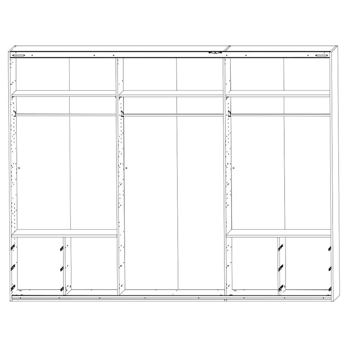 SCHWEBETÜRENSCHRANK Vieste-43 - Weiß, Holzwerkstoff (270/208/65cm) - Lomado