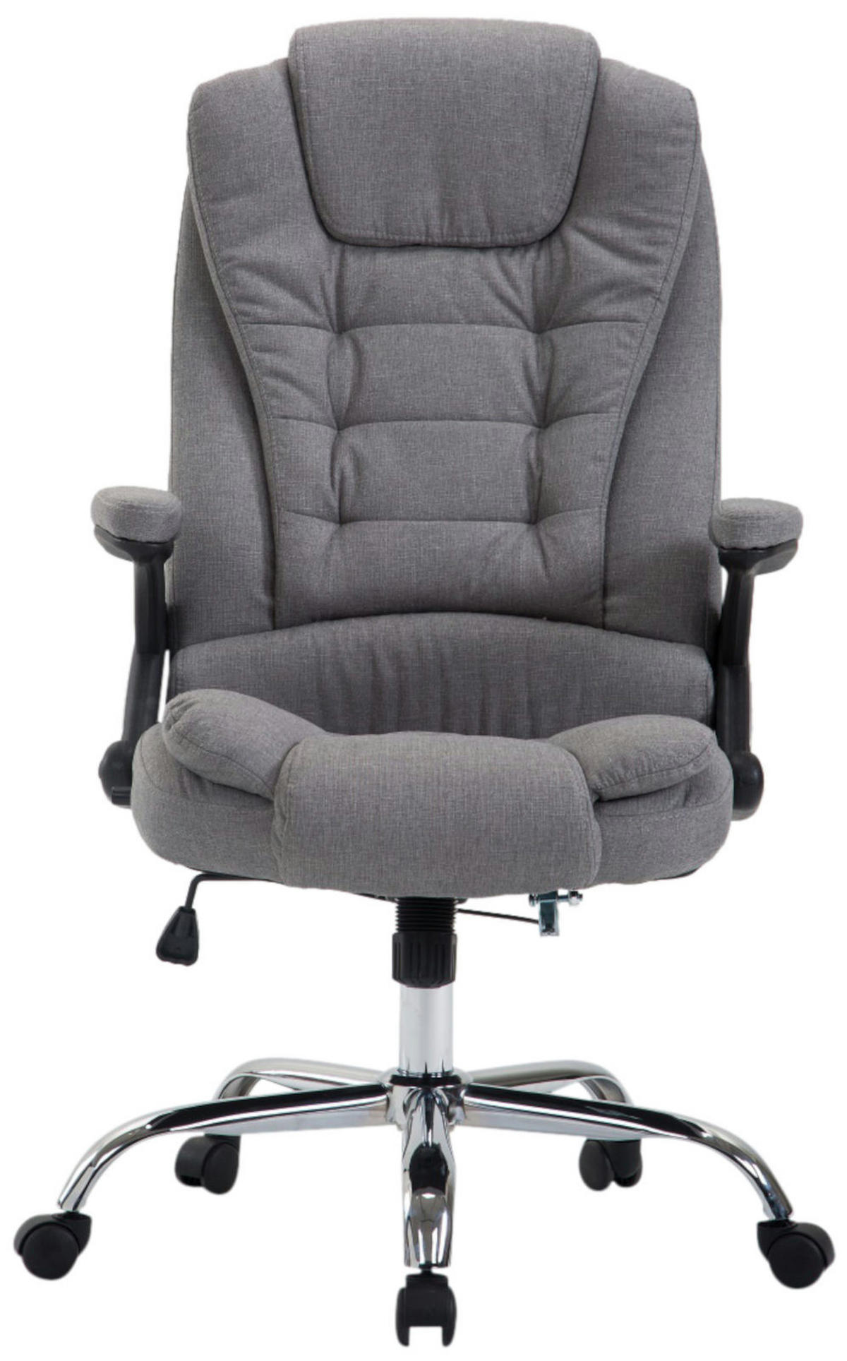 CHEFSESSEL Stoff Grau - Chromfarben/Grau, Textil/Metall (69.5/113/78cm) - CLP