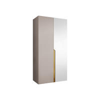 DREHTÜRENSCHRANK Mila II 100 - Kaschmir/Goldfarben, Holzwerkstoff/Kunststoff (100/202/52cm) - MIRJAN24