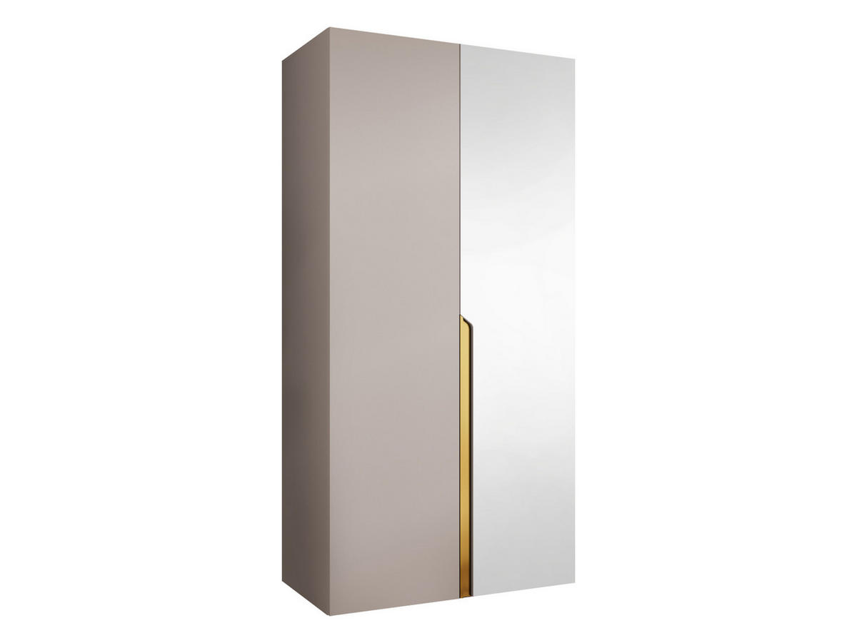 DREHTÜRENSCHRANK Mila II 100 - Kaschmir/Goldfarben, Holzwerkstoff/Kunststoff (100/202/52cm) - MIRJAN24