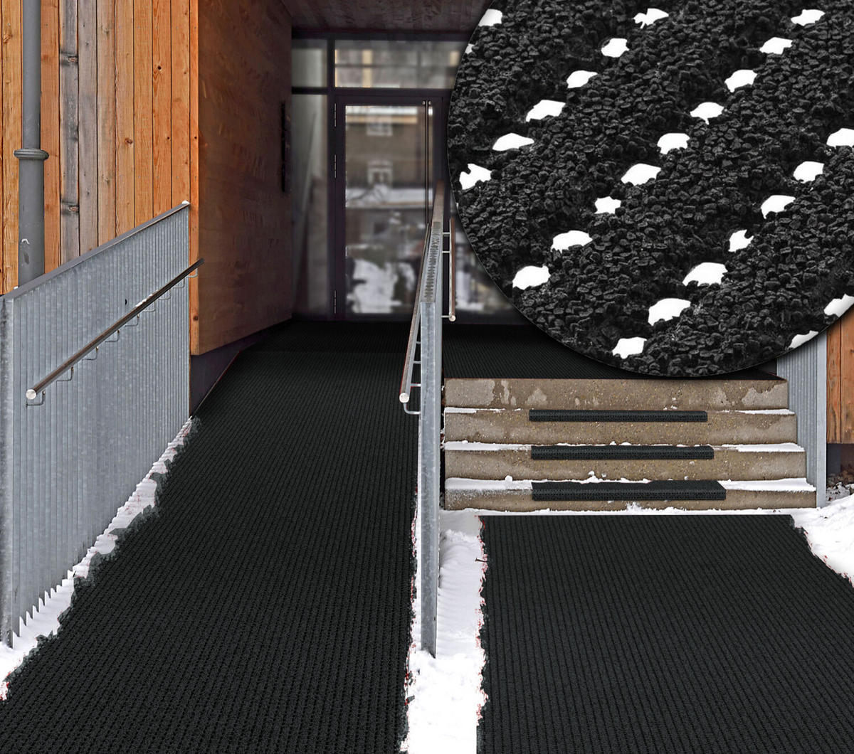 SICHERHEITSMATTE SafeStep PRO Graphit 1,20 x 18,00 Meter - Graphitfarben, Kunststoff (120/1800cm) - Melius Vivere