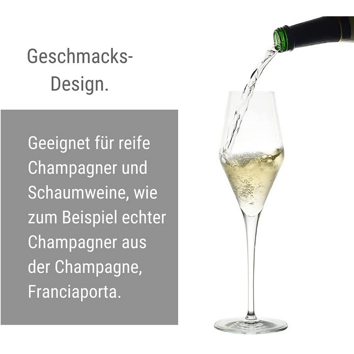 WEISSWEINKELCH Quatrophil /Champagnerkelch Set 12 tlg. - Transparent, Glas (0.405L) - Stölzle