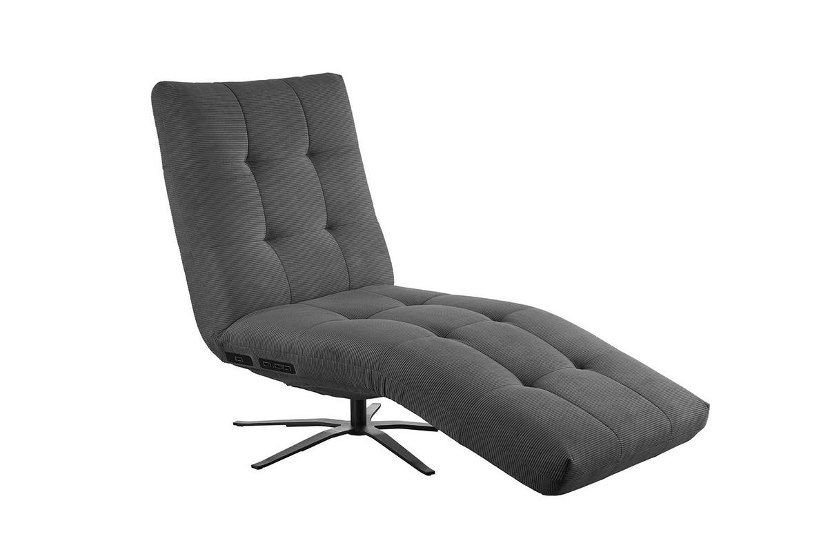 RELAXLIEGE LETICIA Anthrazit Cord - Anthrazit/Schwarz, Textil/Metall (82/115/156cm) - KAWOLA