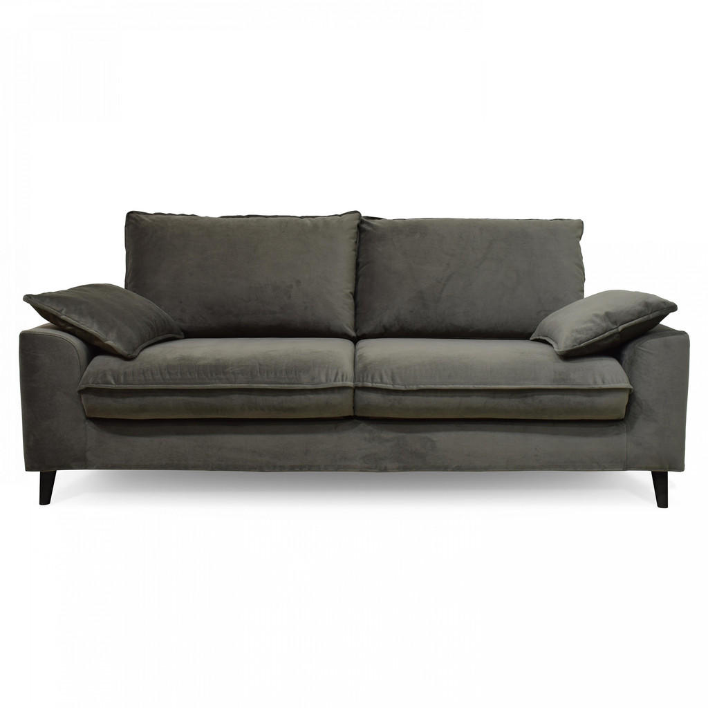 Thumbnail - Oviala 3-Sitzer-Sofa,, Grün, Textil, Rechteckig, 97x88x205 cm, Wohnzimmer, Sofas & Couches, Sofas, 3-Sitzer Sofas
