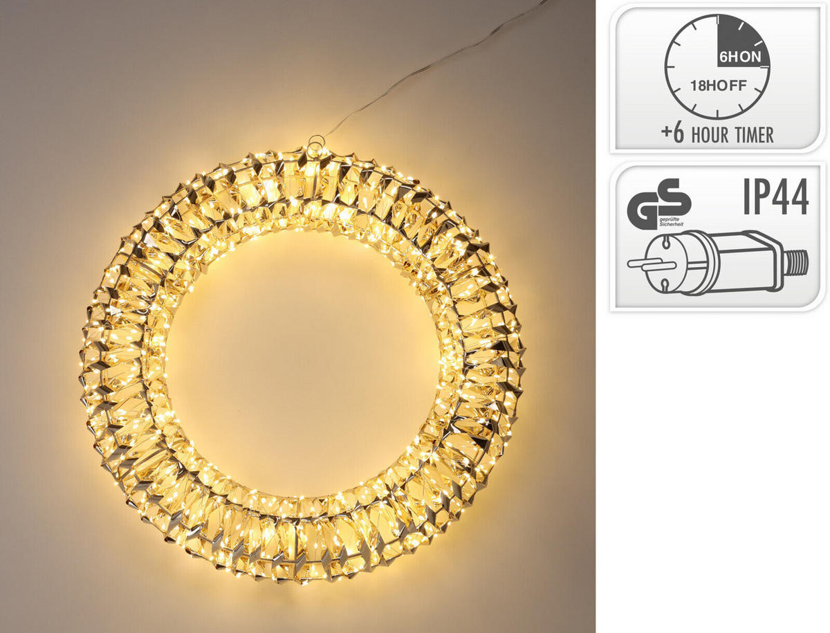 LICHTERKRANZ Außendekoration Ø 50 cm - Goldfarben, Metall (8/50/50cm) - Home Styling Collection