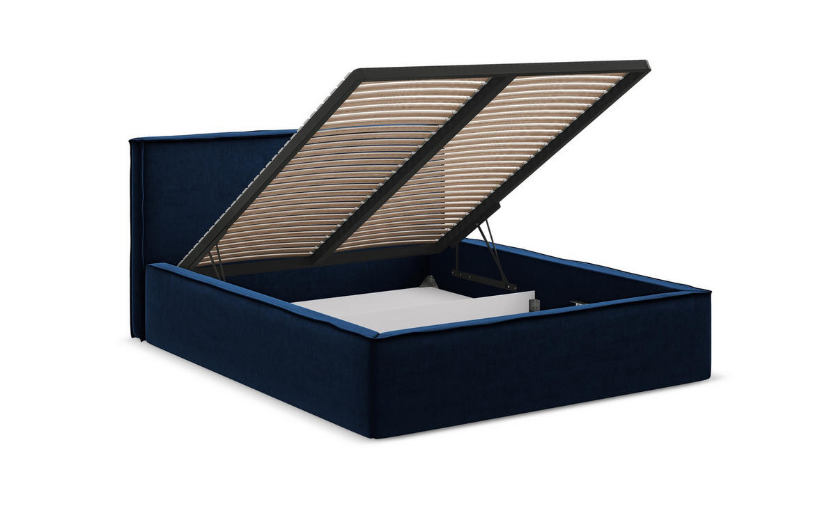 POLSTERBETT mit Bettkasten und Lattenrost 180x228 Grün - Dunkelgrün/Schwarz, Kunststoff/Textil (160/200cm) - Makamii