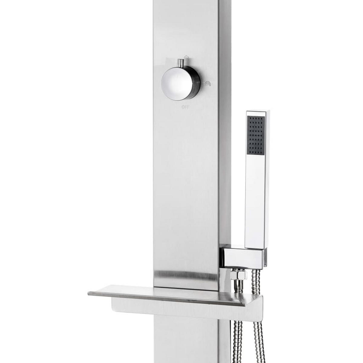 GARTENDUSCHE 220 Cm Edelstahl - Silberfarben, Metall (20/220/12cm) - vidaXL