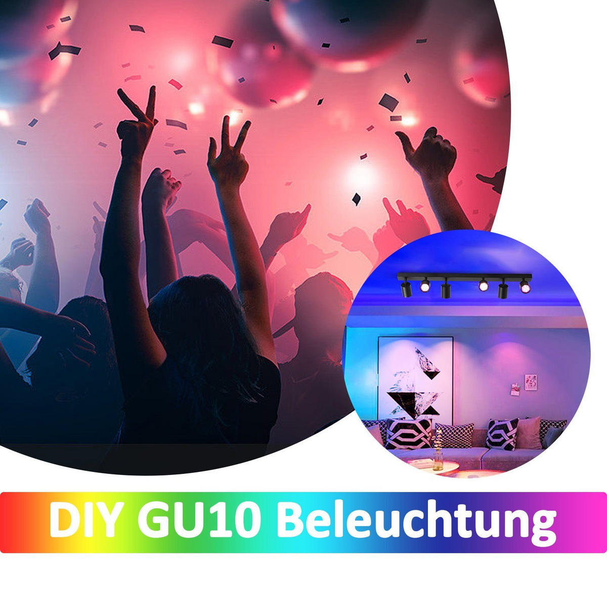 DECKENSTRAHLER Iruka 79/9.5/6.5cm - Schwarz, Metall (79/9.5/6.5cm) - ZMH