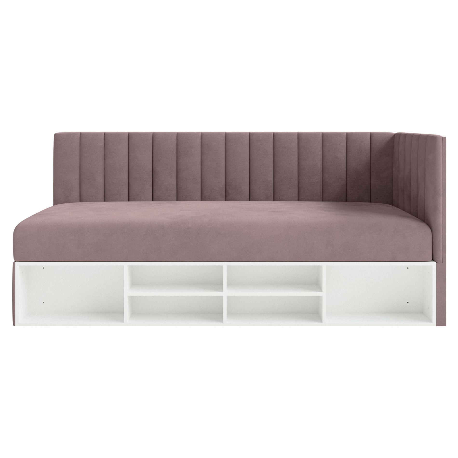 JUGENDBETT Ventrio Violett Easy-Clean-Samtbezug 90x200 cm - Lila, Holz/Textil (90/200cm) - Selsey