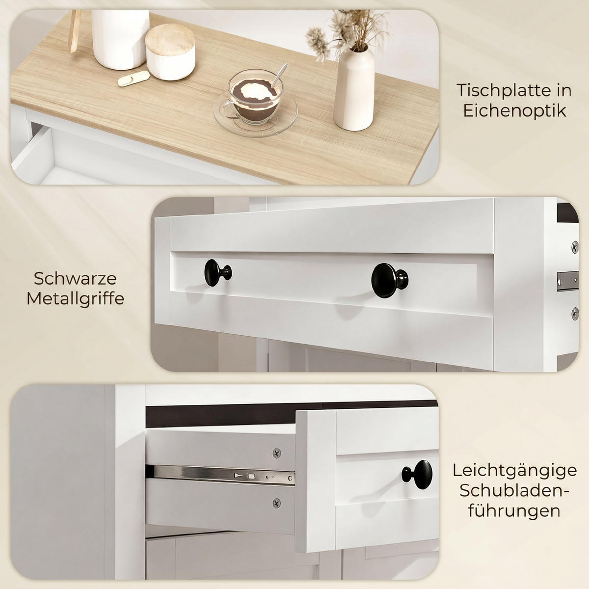 SIDEBOARD Spanplatte Weiß - Weiß, Holzwerkstoff (35/80/78.5cm) - HOMCOM