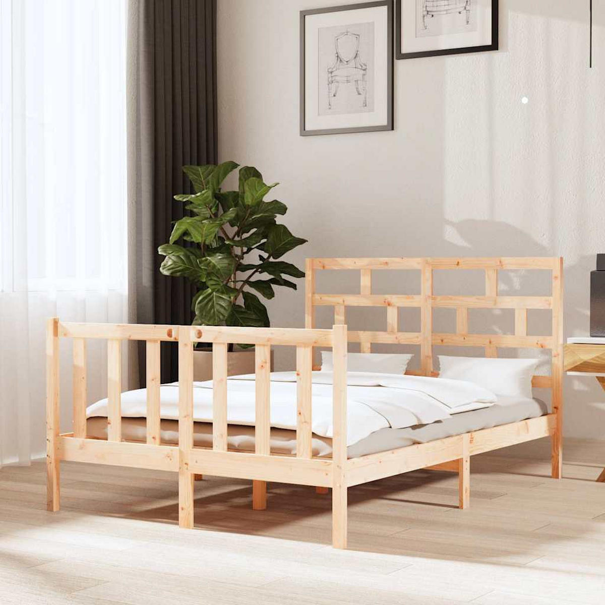BETT Kilpatrick 145.5/195.5 cm - Braun, Holz (140/190cm) - Nettlife