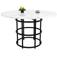 ESSTISCH 100/76/100 cm Schwarz aus MDF und Metall mit Marmoroptik - Schwarz, Holzwerkstoff (100/100/76cm) - OKMYHOME