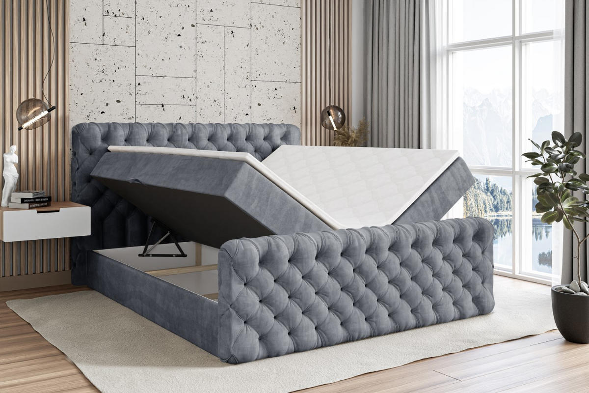 BOXBETT BOXI8-Z - 200x200 cm - H3 - Grau - Grau, Holzwerkstoff (200/200cm) - ALTDECOR