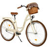 CITY-FAHRRAD Milord mit Weidenkorb, 26 Zoll, Braun-Creme, 1-Gang - Creme/Braun, Metall (46cm) - Milordbikes