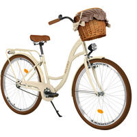 CITY-FAHRRAD Milord mit Weidenkorb, 26 Zoll, Braun-Creme, 1-Gang - Creme/Braun, Metall (46cm) - Milordbikes