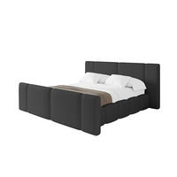POLSTERBETT mit Bettkasten, Fußteil und Lattenrost, Bett mit Matratze H3/H4 - NILO-Z 120x200 Schwarz - Schwarz Hochglanz, Holzwerkstoff/Textil (120/200cm) - ALTDECOR