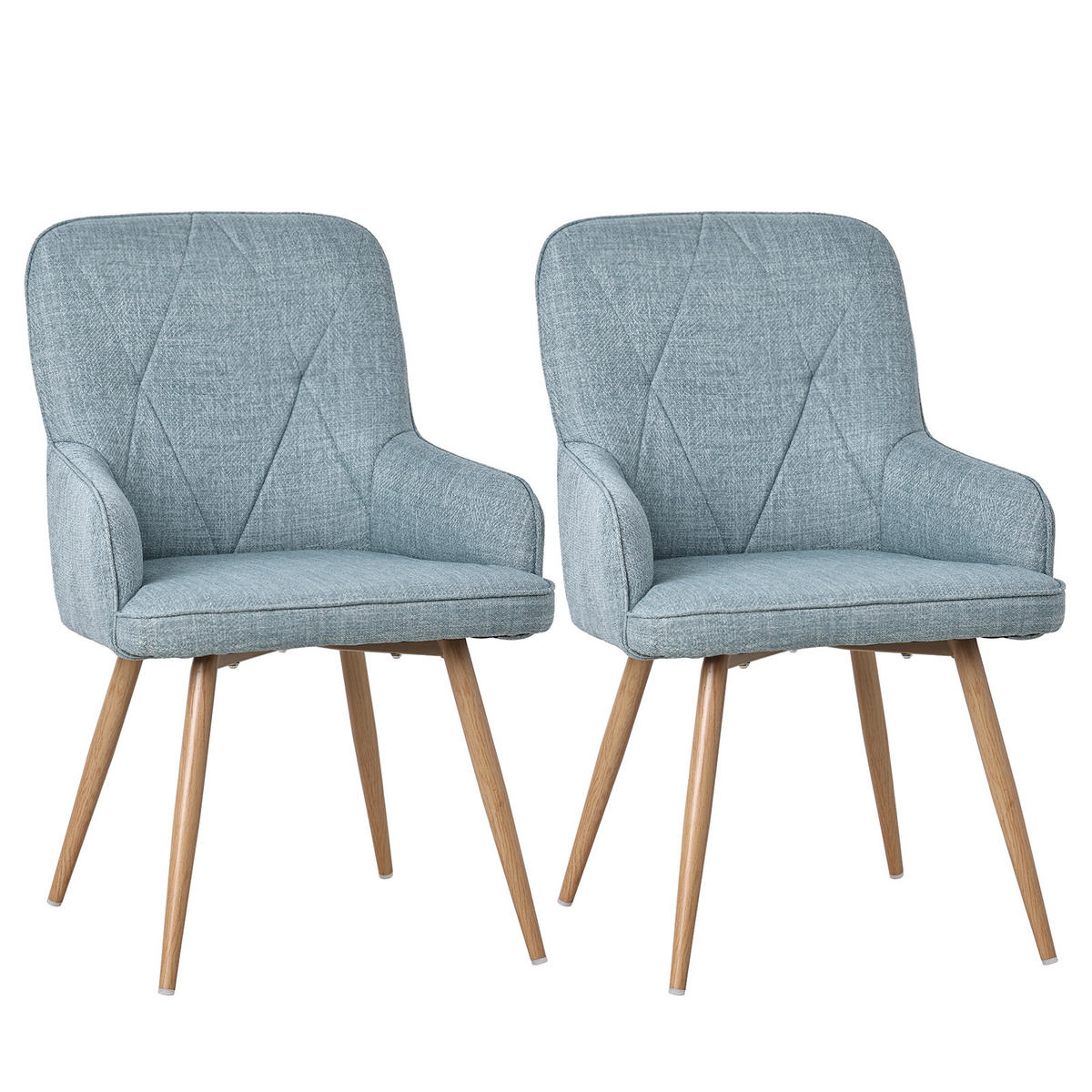 ARMLEHNSTUHL-SET 2 Stück in Stoff(YZ3) - Mintgrün, Textil (57/87/62cm) - HOMAVO