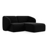 ECKSOFA Rechts Samt Stoff Schwarz - Schwarz, Holzwerkstoff/Kunststoff (178/166cm) - Makamii