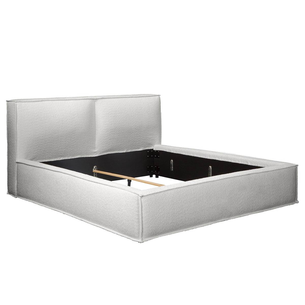 POLSTERBETT - Hellgrau, Textil (180/200cm) - home24