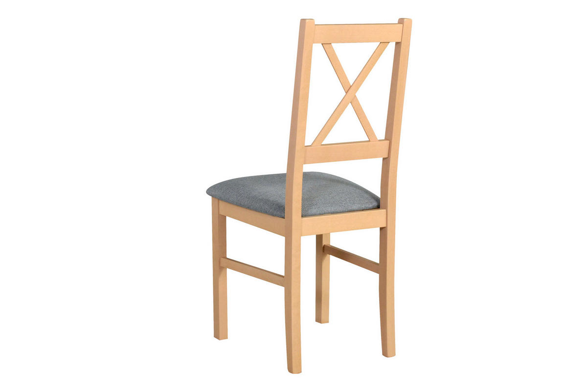 STUHL Nilo 10 (6er Set) - Grau/Sonoma Eiche, Holz (43/94/40cm) - Leaf Design