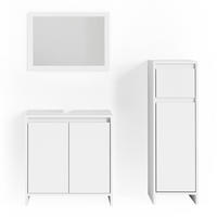 BADMÖBEL-SET Emma Weiß 3 Teile, mit Midischrank - Weiß, Holzwerkstoff (58/60/33cm) - Vicco