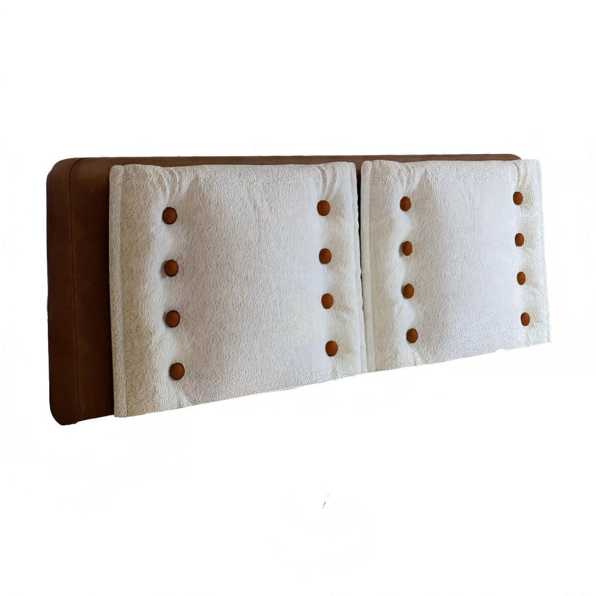 POLSTER-KOPFTEIL 140cm - Beige/Braun, Textil (140/48/16cm) - Vercart