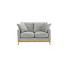 ZWEISITZER-SOFA Linara-Velluto 15 - Hellgrau, Holz/Textil (141/91/95cm)