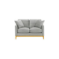 ZWEISITZER-SOFA Linara-Velluto 15 - Hellgrau, Holz/Textil (141/91/95cm)