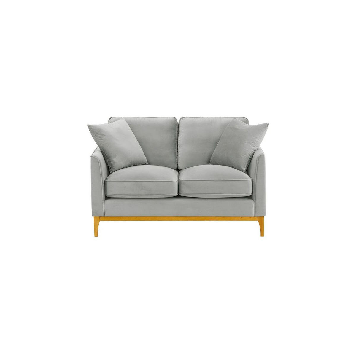 ZWEISITZER-SOFA Linara-Velluto 15 - Hellgrau, Holz/Textil (141/91/95cm)