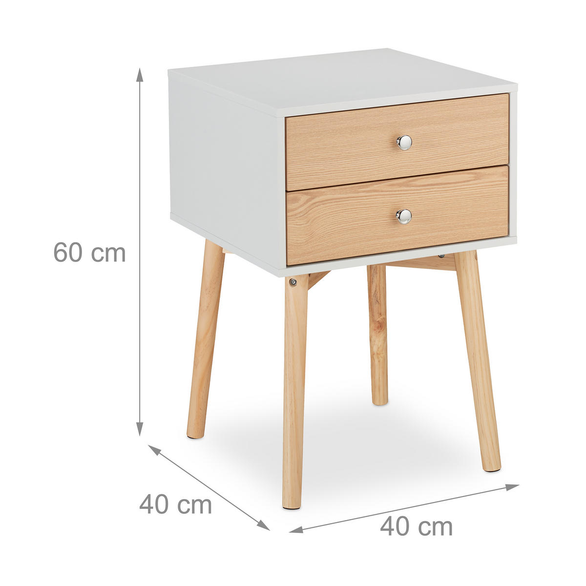 NACHTTISCH - Multicolor, Holz/Holzwerkstoff (40/60/40cm) - Relaxdays