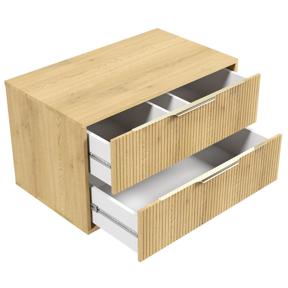 BADMÖBEL-SET Rimini 2 Teile Eiche - 80 x 46 x 46 cm - Eichefarben, Holz (80/46/46cm) - Badplaats
