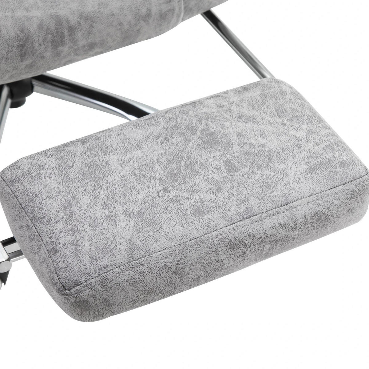 MASÁŽNE kancelárske kreslo 62/67/113-120 cm sivé s vyhrievaním a polohovaním z peny - sivá, plast (67/113/62cm) - OKWISH