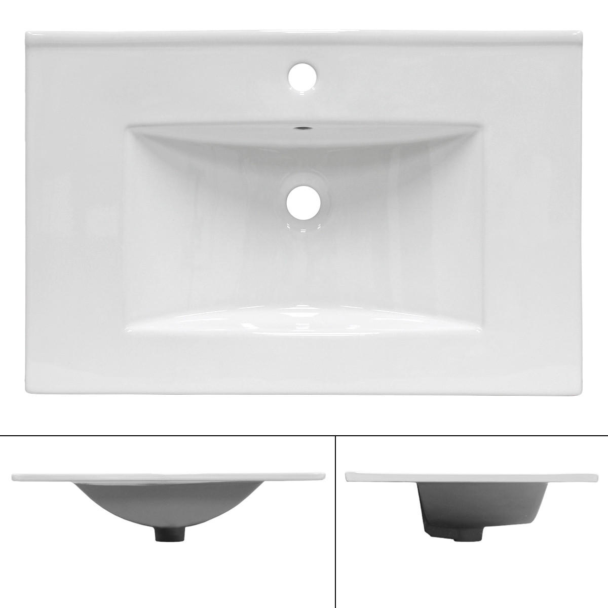 WASCHBECKEN - Weiß, Keramik (46.5/17.5/71cm) - ECD-Germany