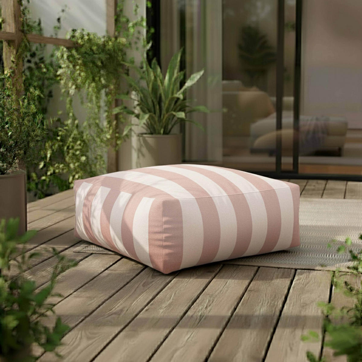 OUTDOOR-SITZSACK, Puderrosa - Pink, Textil (85/30/85cm) - Oviala