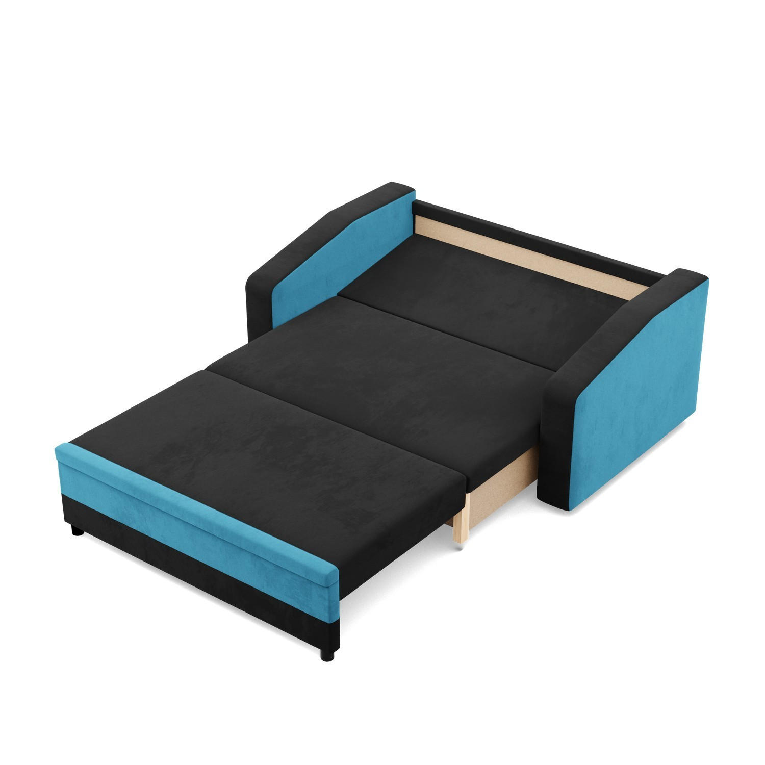 Thumbnail - Sofa, Schwarz, Blau, Textil, 2-Sitzer, 148x90x87 cm, Wohnzimmer, Sofas & Couches, Sofas, 2-Sitzer Sofas