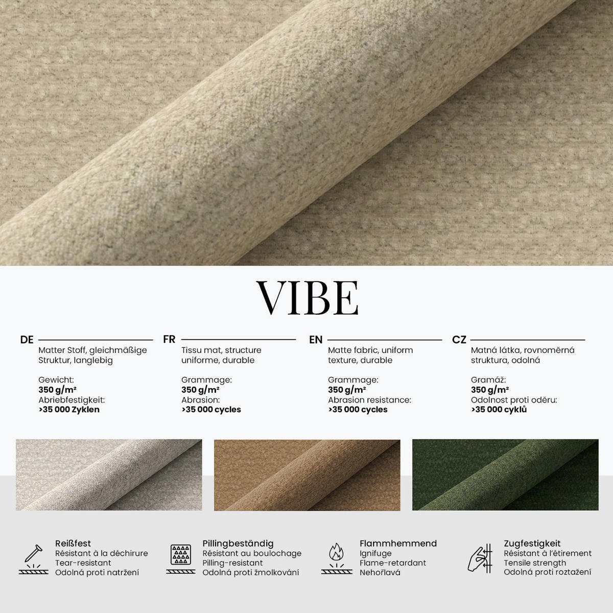 WOHNLANDSCHAFT RINA U Creme Schenille glatt - Creme/Schwarz, Kunststoff/Textil (360/85/170cm) - MKS