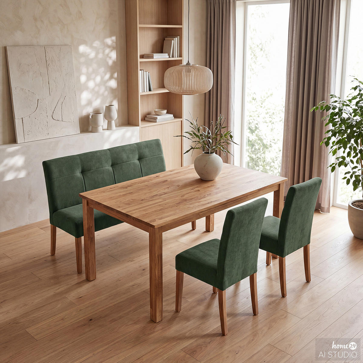 ESSTISCH - Massivholz - Eichefarben, Holz (80/140/75cm) - home24