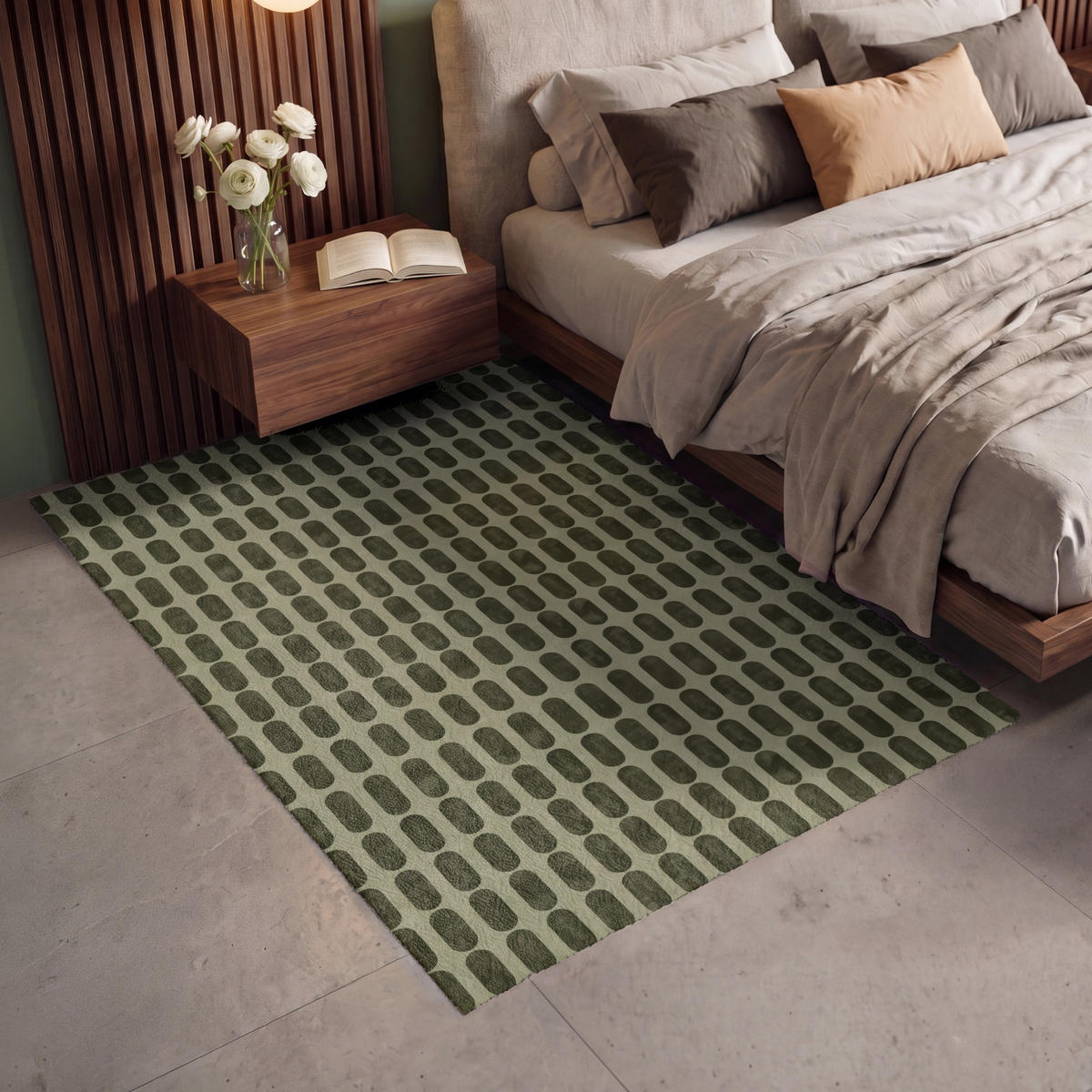 KOBERCE - Rytmické - Impact - Zelené - 140x200 cm - olivovozelená, textil/plast (140/0.4cm) - OnlyWow