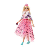 ANZIEHPUPPE Barbie Prinzessinnen Abenteuer mit Zubehör, Modepuppe, Spielpuppe, Barbie Puppe, Prinzessin Spielzeug, Kinder Spielzeug, Rollenspiel - Pink, Kunststoff (24/30/7cm) - Barbie