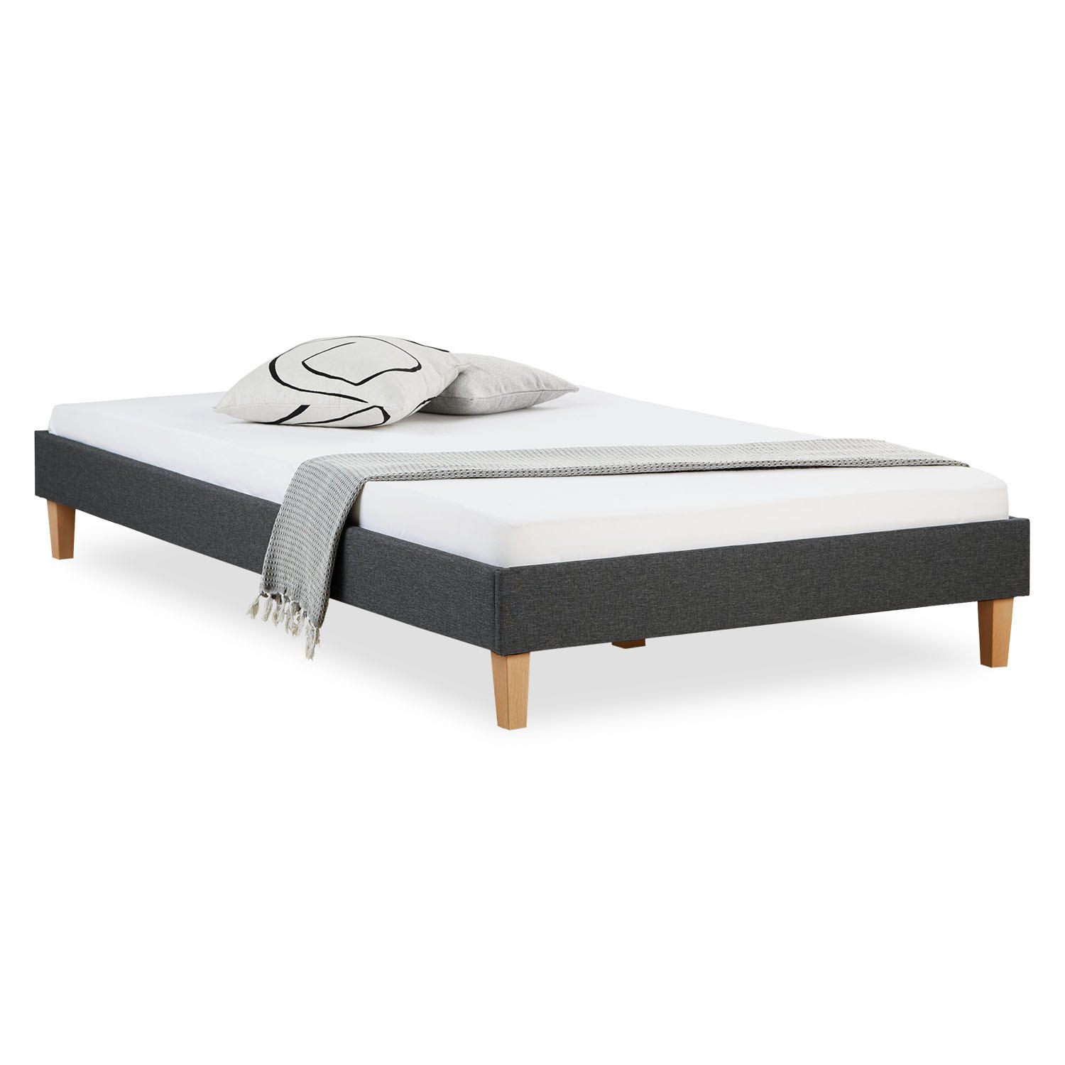 POLSTERBETT mit Lattenrost 120/200 cm in Grau - Grau, Textil (120/200cm) - Homestyle4u