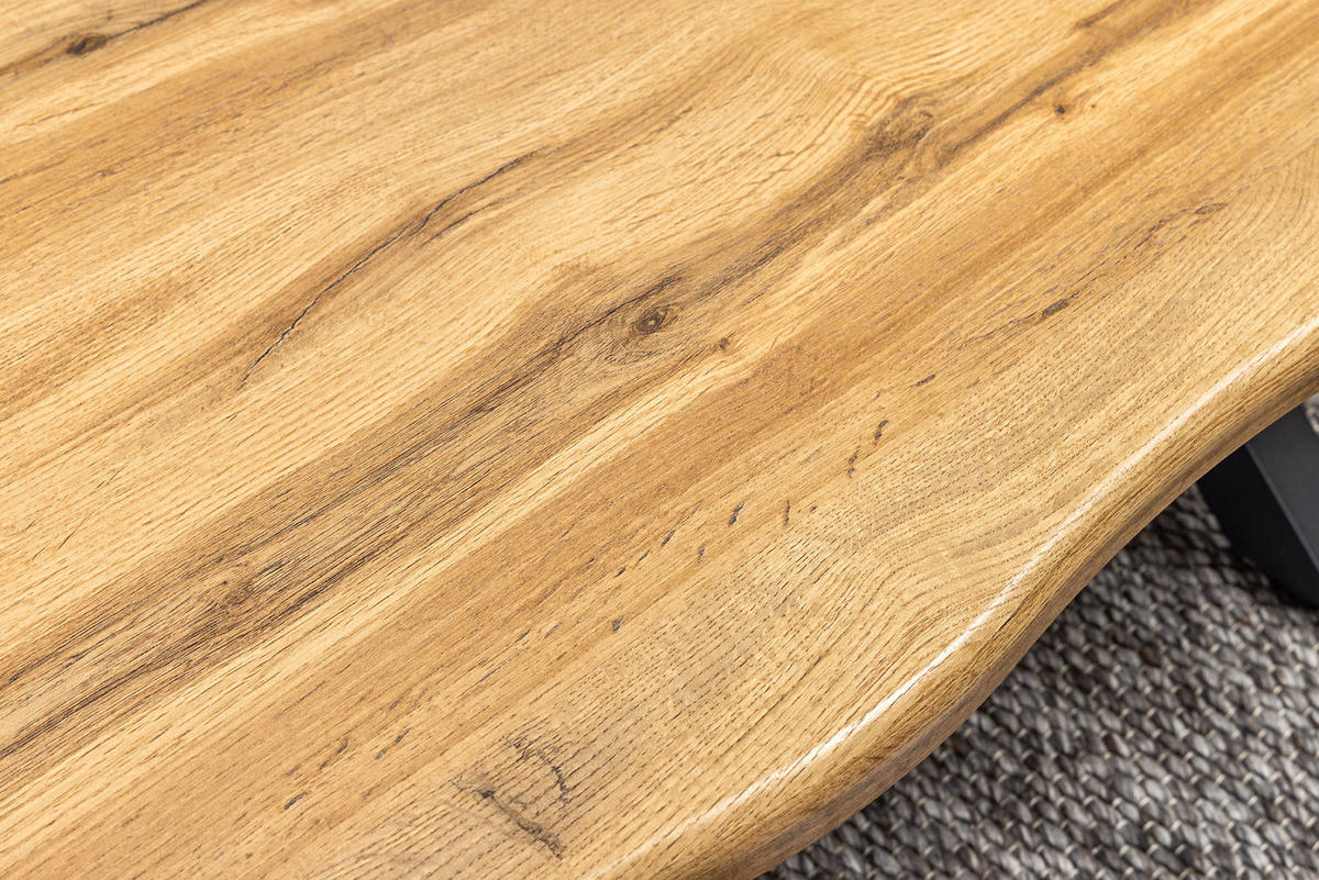 COUCHTISCH WILD Wildeiche rechteckig Braun|Schwarz 90cm - Schwarz/Braun, Holz/Metall (60/90/39cm) - riess-ambiente