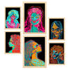 POSTER Set Mit 6 Shades of Beauty 2 Abstrakt Feminin Größe A3 & A4 Rahmen aus hellem Holz - Beige, Papier (29.7/1cm) - Nacnic