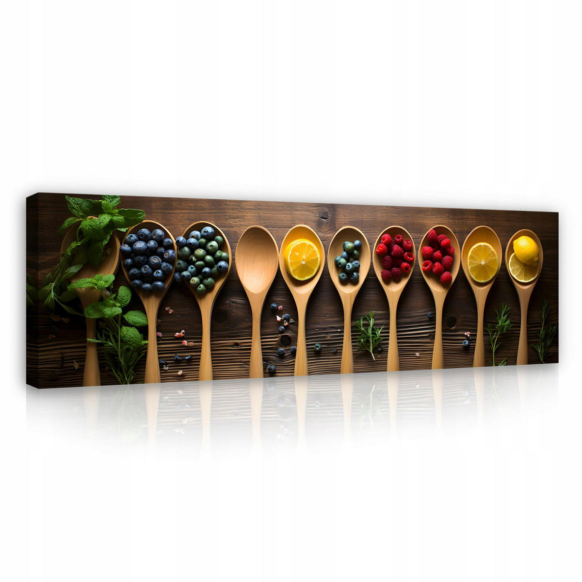 BILDER Küche Löffel Gewürze Modern 145x45 - Multicolor, Holzwerkstoff (145/45cm) - Wallarena