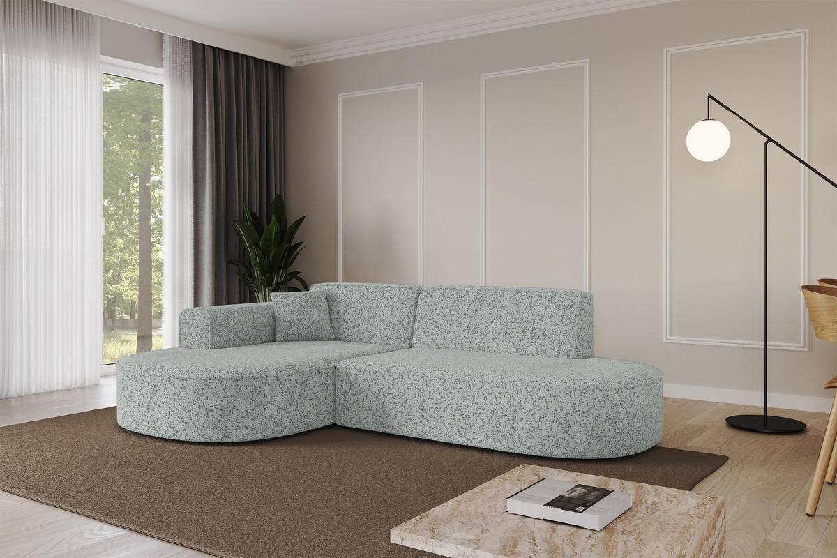 ROHOVÁ SEDAČKA s otomanem vlevo MARI-L1 – 243 x 171 x 79 cm, zelená látka - divoký dub/černá, kompozitní dřevo/textil (243/171cm) - ALTDECOR