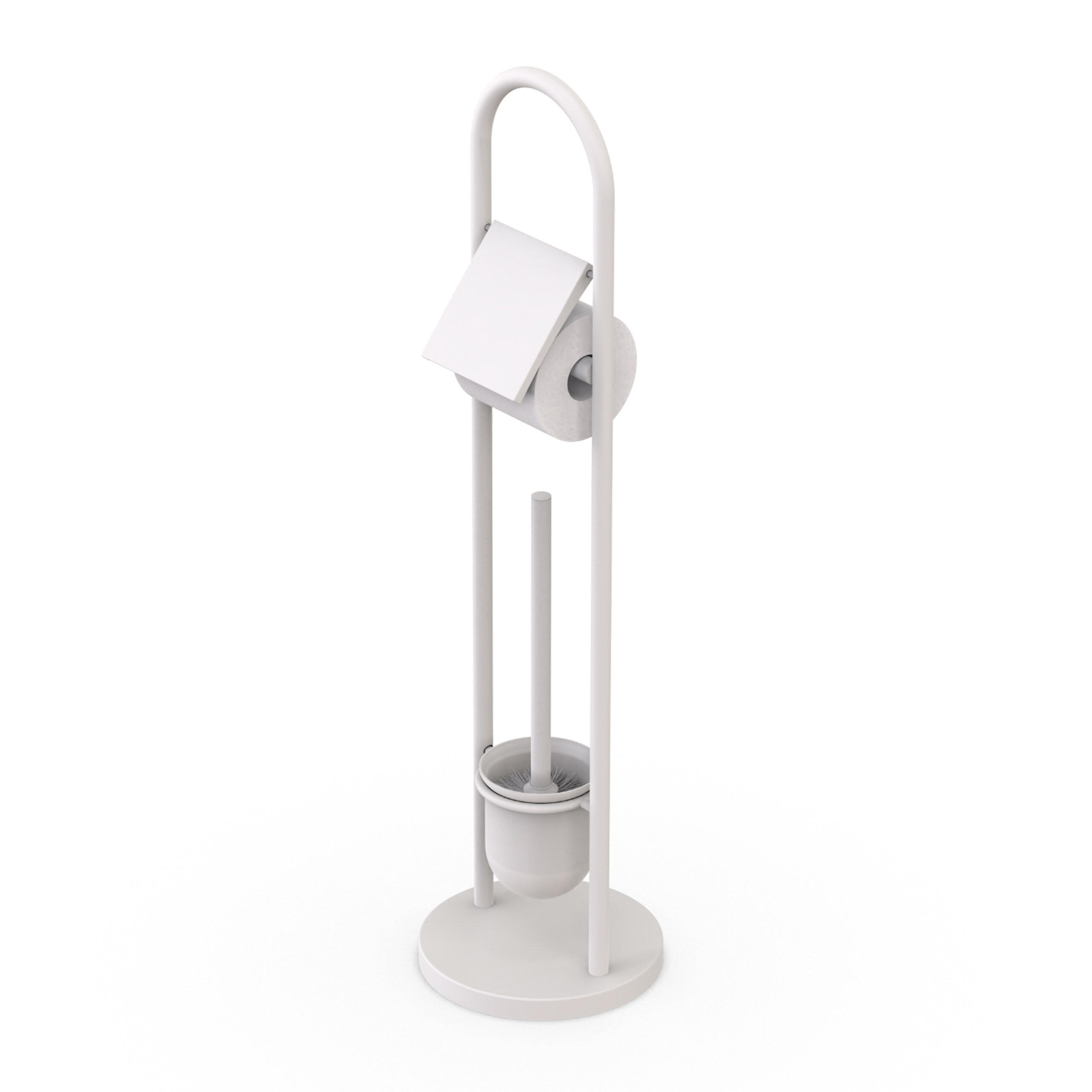 WC-GARNITUR - Weiß, Kunststoff/Textil (22/79/22cm) - Relaxdays