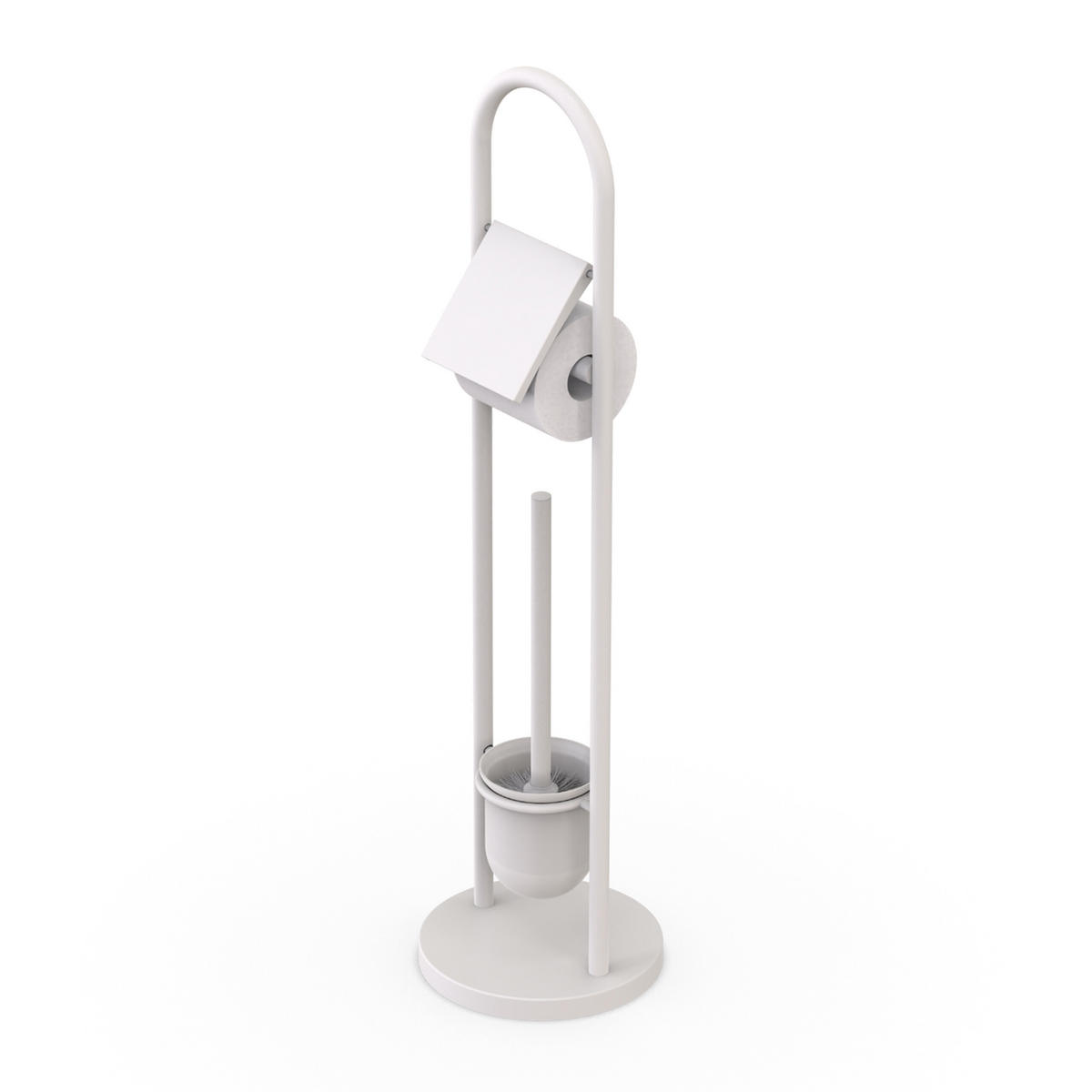 WC-GARNITUR - Weiß, Kunststoff/Textil (22/79/22cm) - Relaxdays