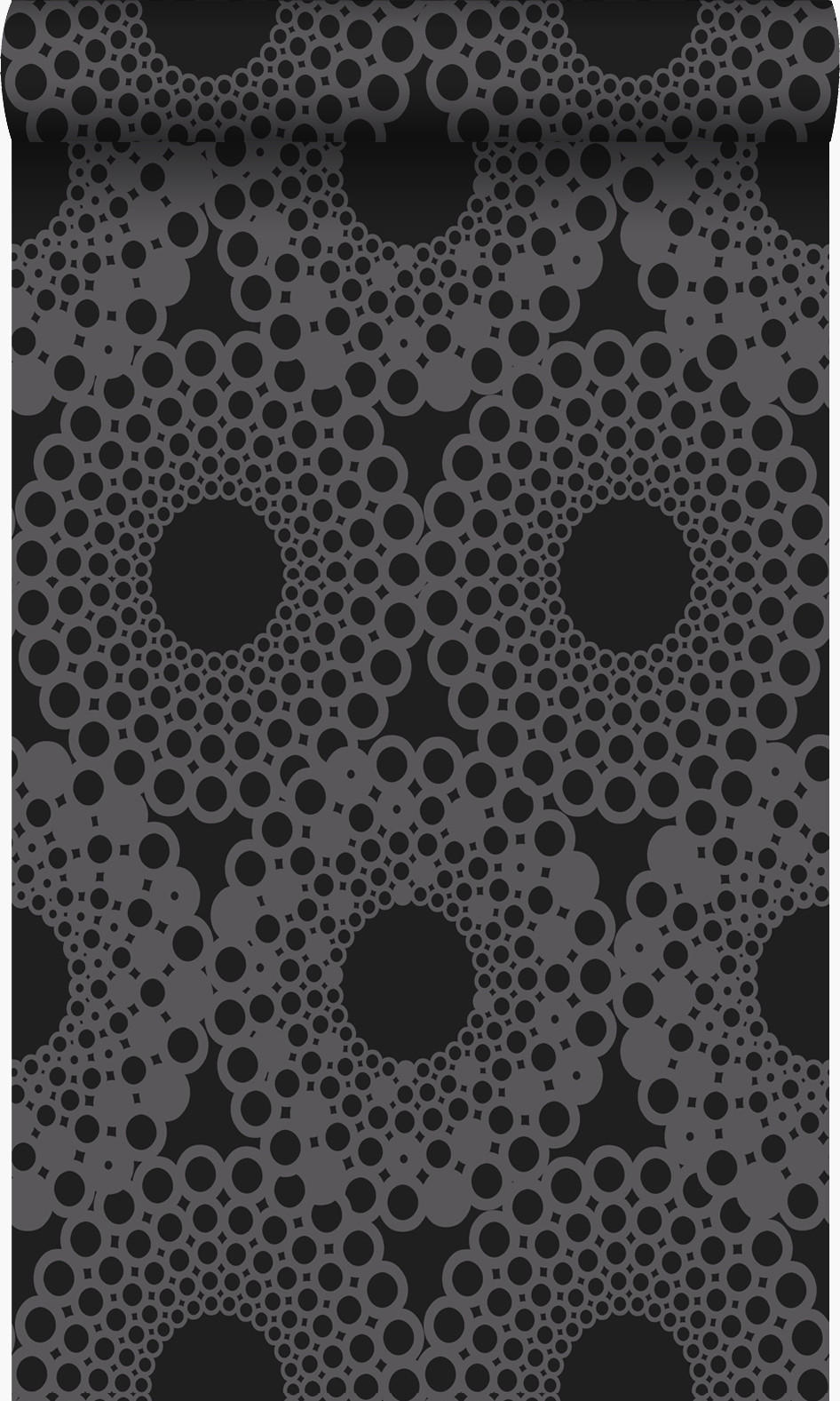 TAPETE grafische Form 53 cm x 10.05 m - Schwarz, Papier (53/1000cm) - Origin Wallcoverings