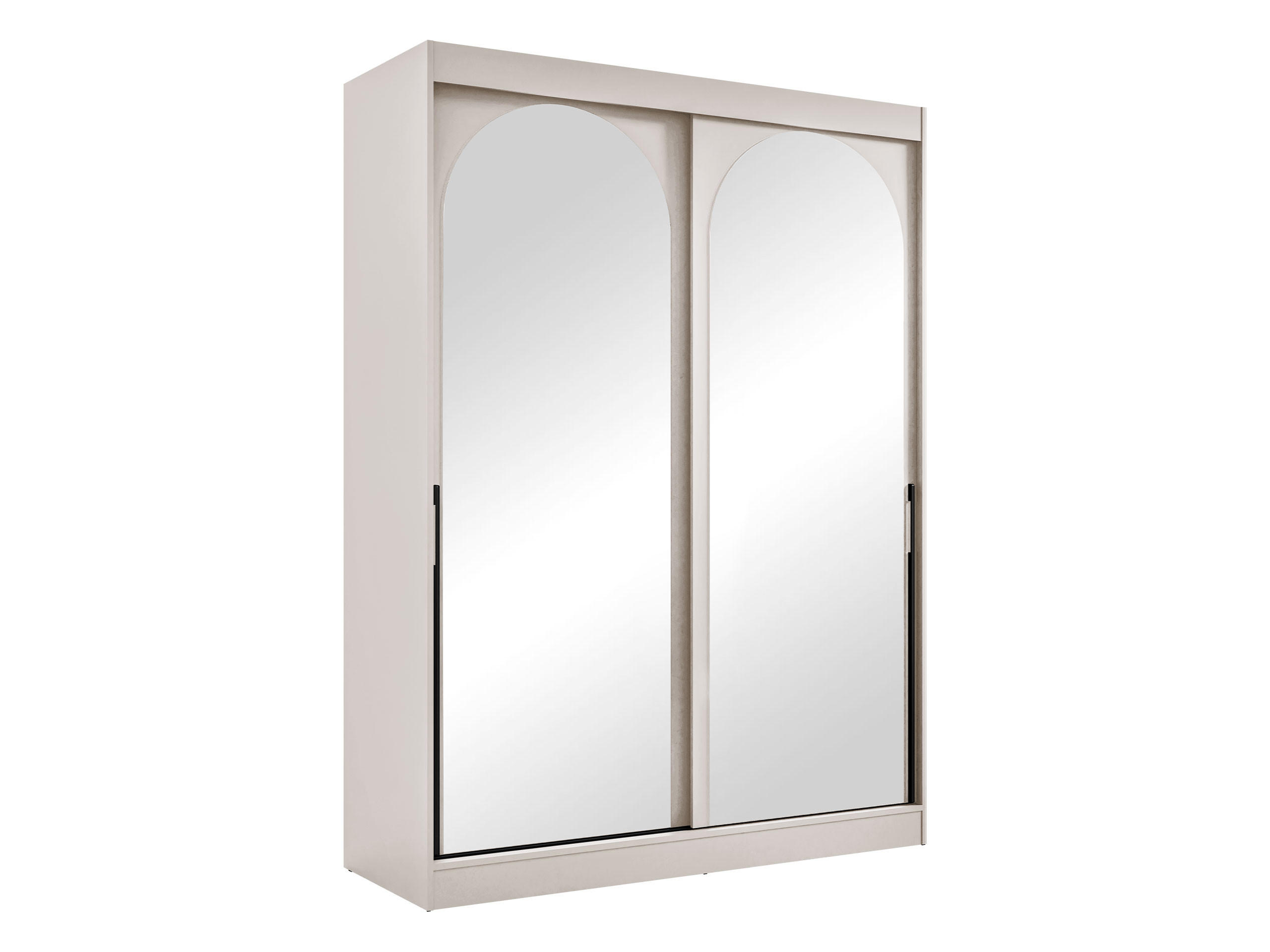SCHIEBETÜRENSCHRANK Modin 150 - Kaschmir/Schwarz, Holzwerkstoff/Kunststoff (150/216/65cm) - MIRJAN24