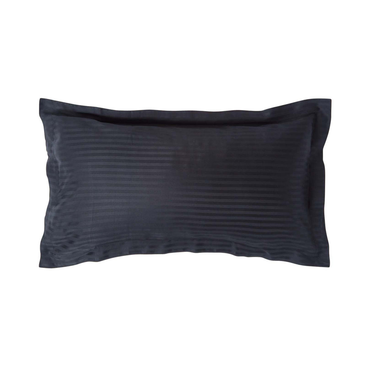 KISSENBEZUG Damast mit Stehsaum, Fadendichte 330 - Schwarz, Textil (50/90cm) - Homescapes